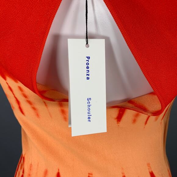 PROENZA SCHOULER Size S Orange Viscose Tie Dye Crossback Maxi Dress - Picture 4 of 7